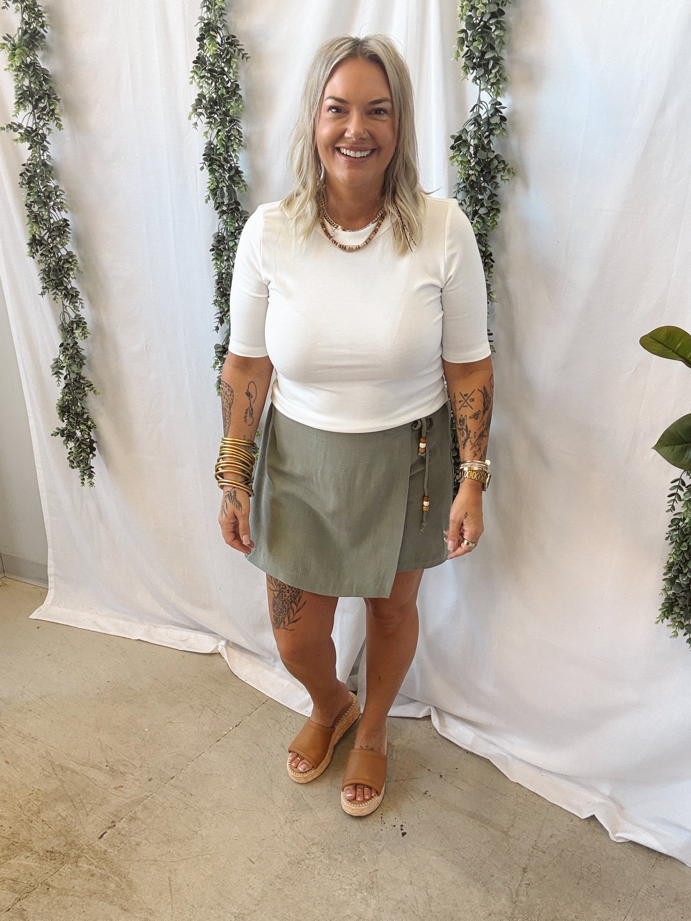 Be Cool Soft Short Sleeve Top-Ivory-Short Sleeve Tops-be cool-The Silo Boutique, Women's Fashion Boutique Located in Warren and Grand Forks North Dakota