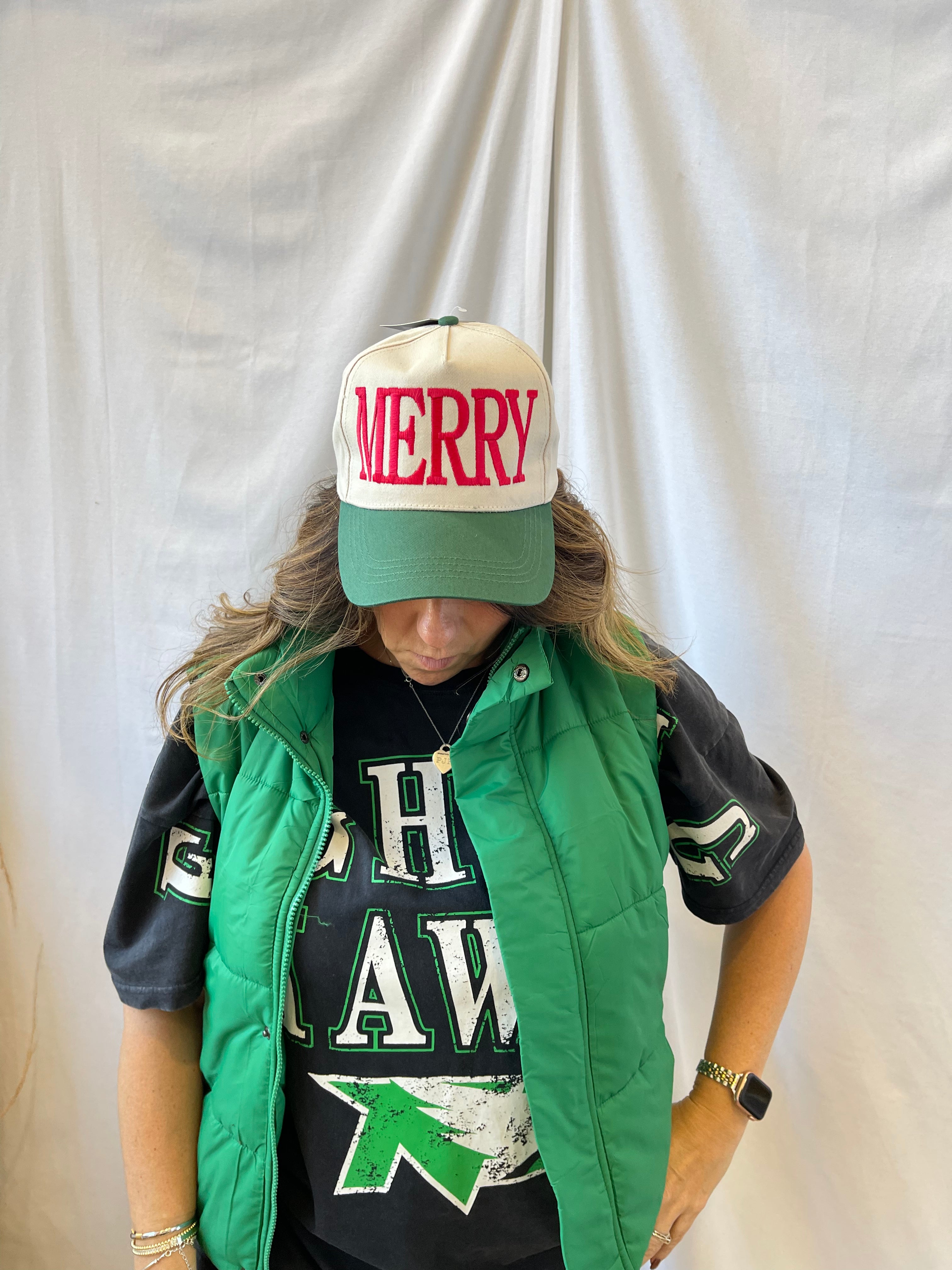 Merry Red and Green Hat-Final Sale-Hats-Summer Tees-The Silo Boutique, Women's Fashion Boutique Located in Warren and Grand Forks North Dakota