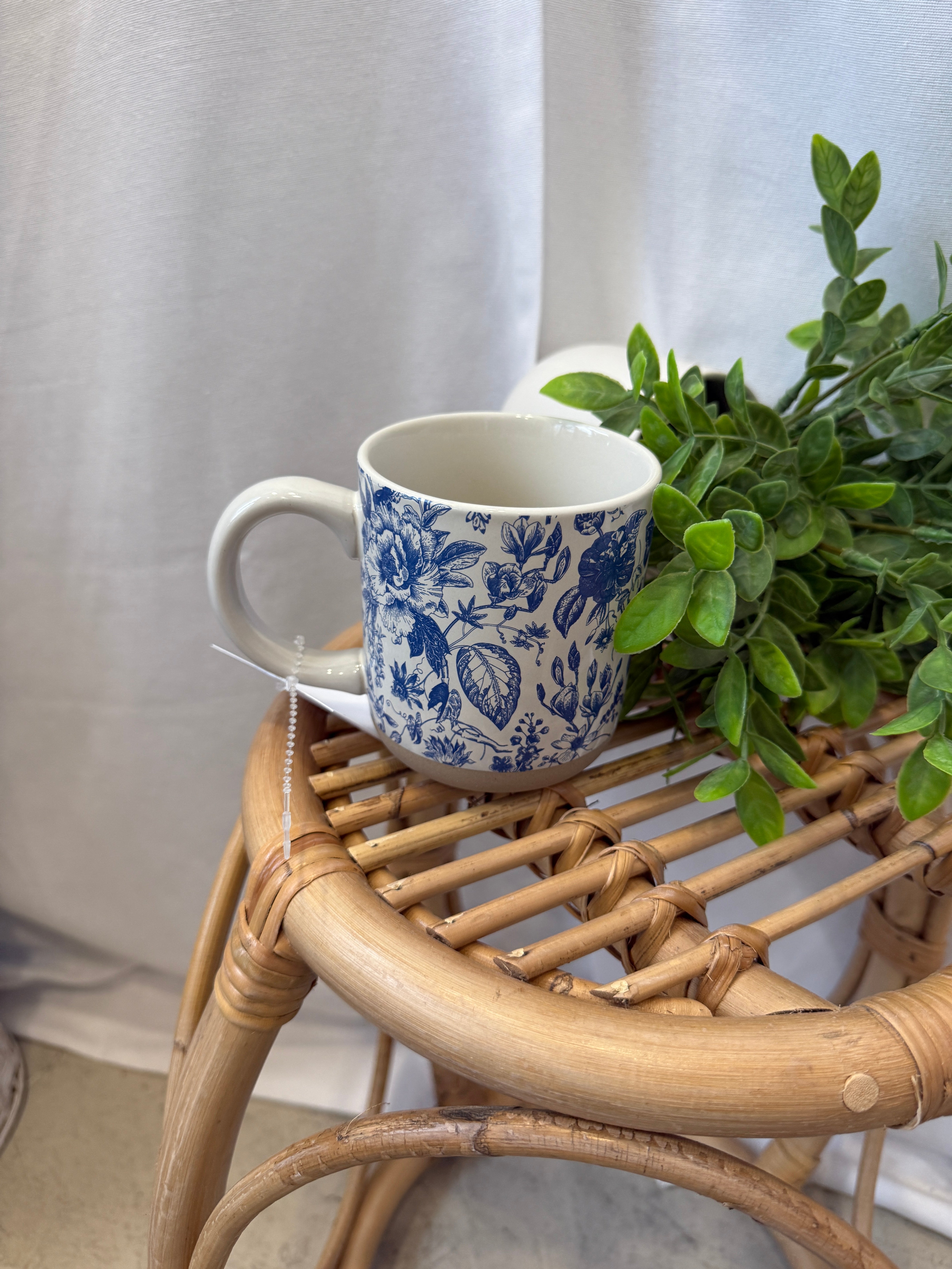 Blue Delft Stone Coffee Mug-Drinkware-sweet water decor-The Silo Boutique, Women's Fashion Boutique Located in Warren and Grand Forks North Dakota