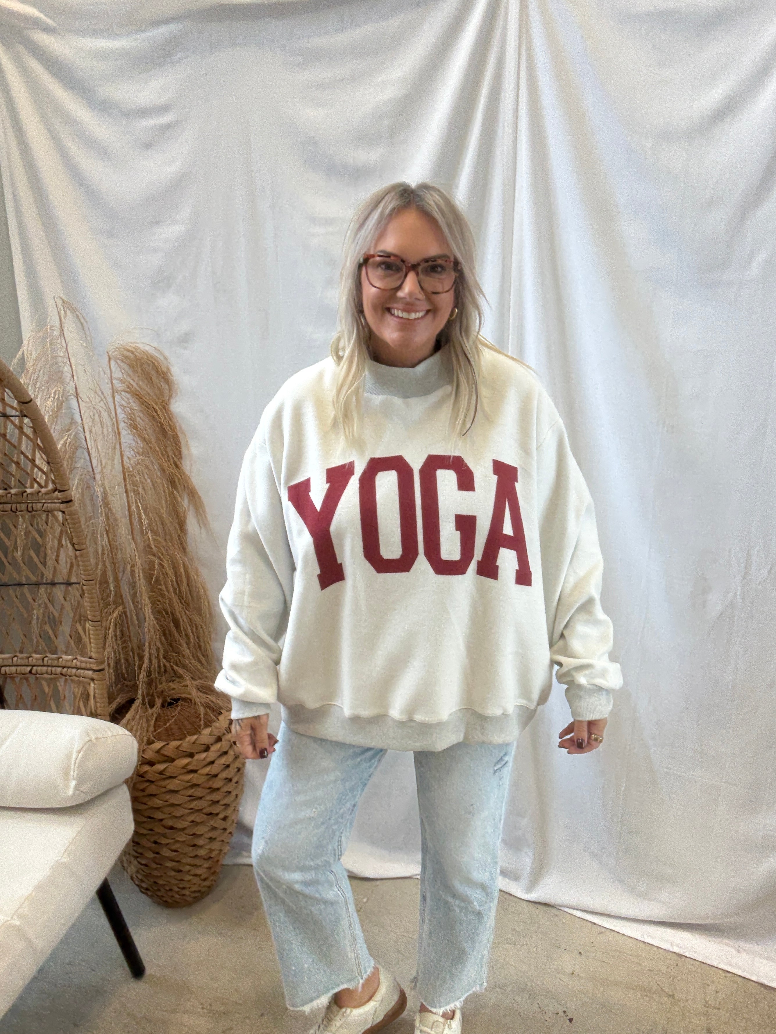 Pilates & Yoga Sweatshirt-Sweatshirts-bucketlist-The Silo Boutique, Women's Fashion Boutique Located in Warren and Grand Forks North Dakota