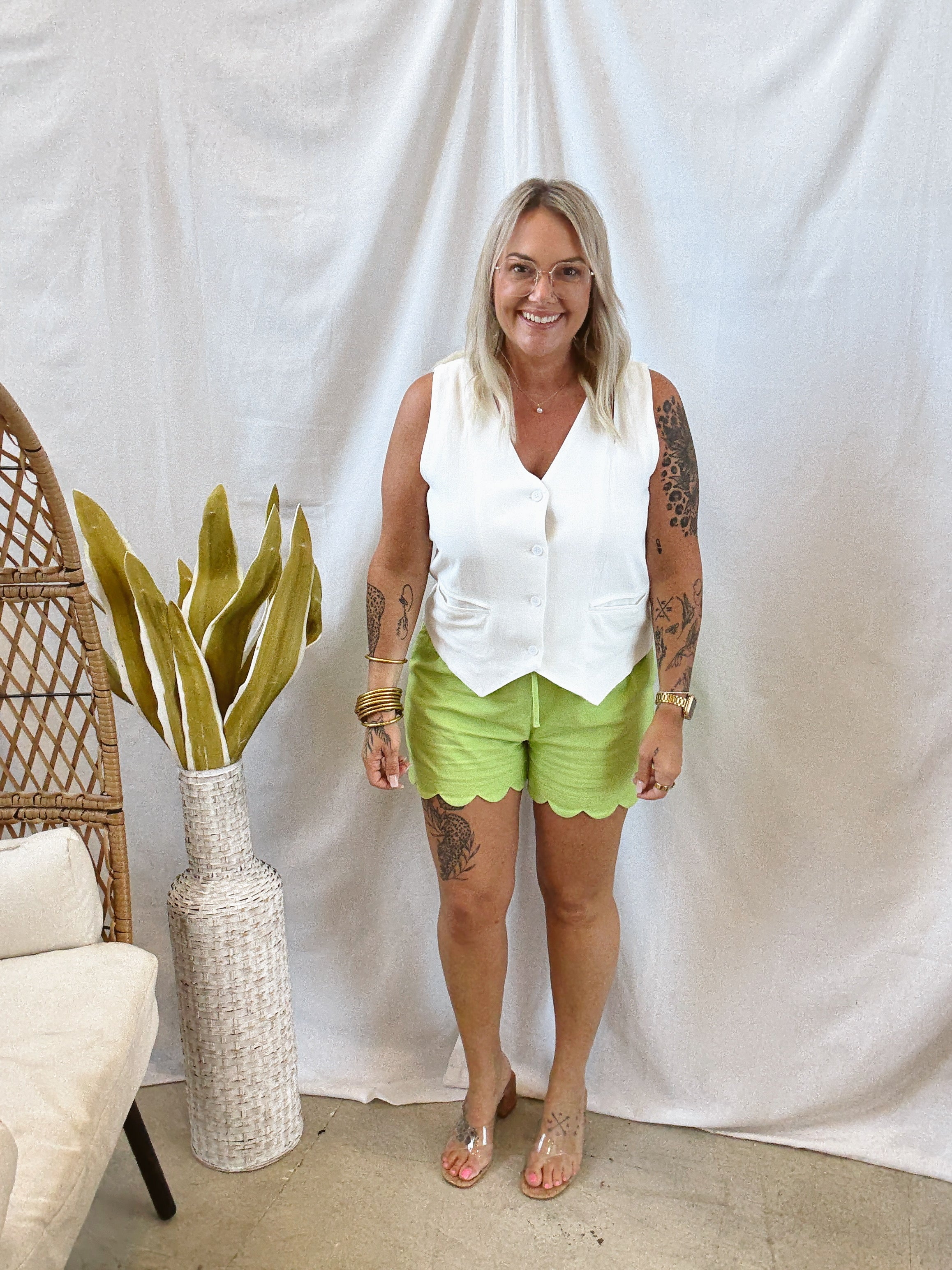 Jo Linen Vest-White-Final Sale-Vests-jodifl-The Silo Boutique, Women's Fashion Boutique Located in Warren and Grand Forks North Dakota