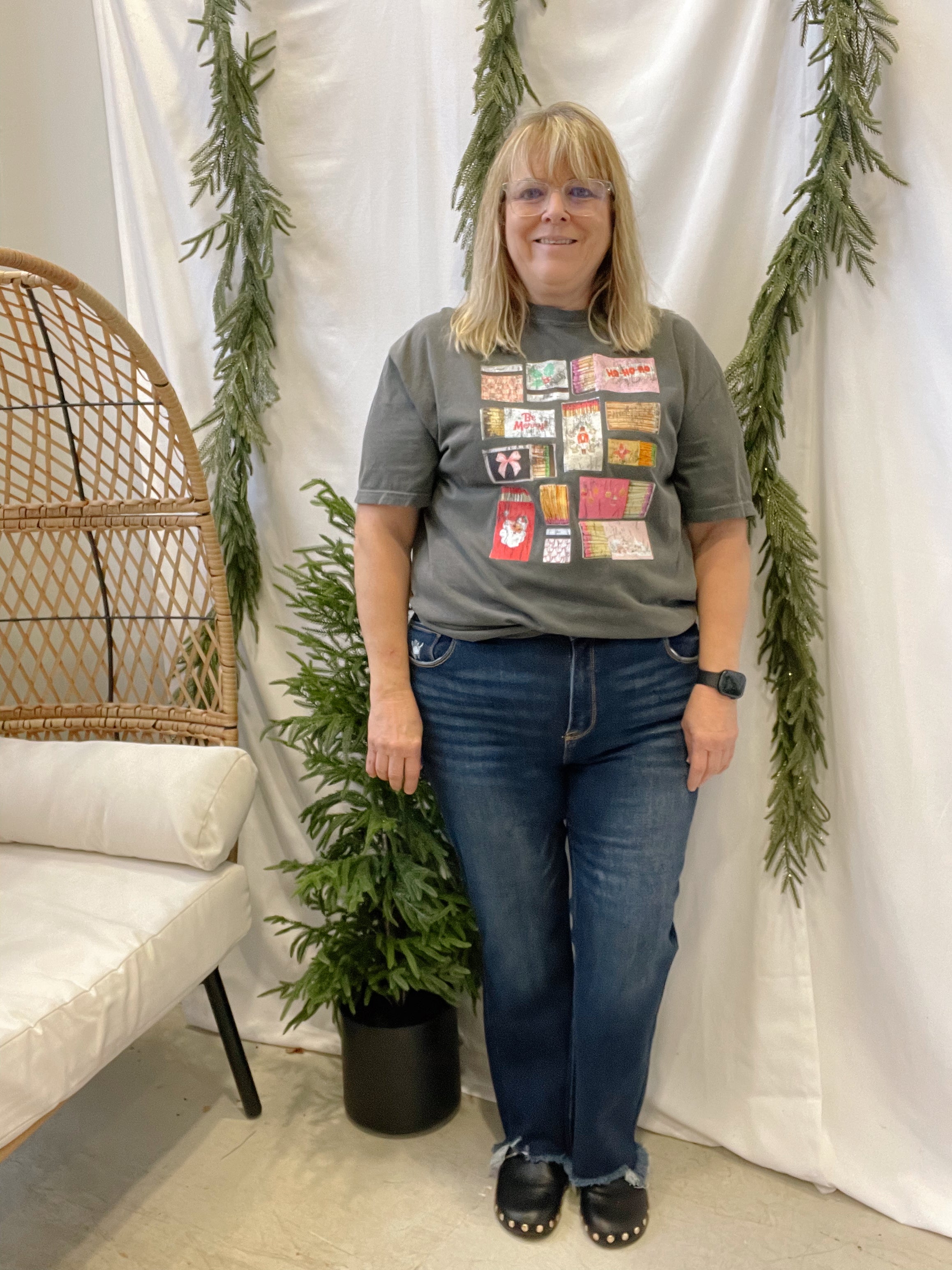 Holiday Matchbox Tee-Final Sale-Graphic Tees-Jules-The Silo Boutique, Women's Fashion Boutique Located in Warren and Grand Forks North Dakota