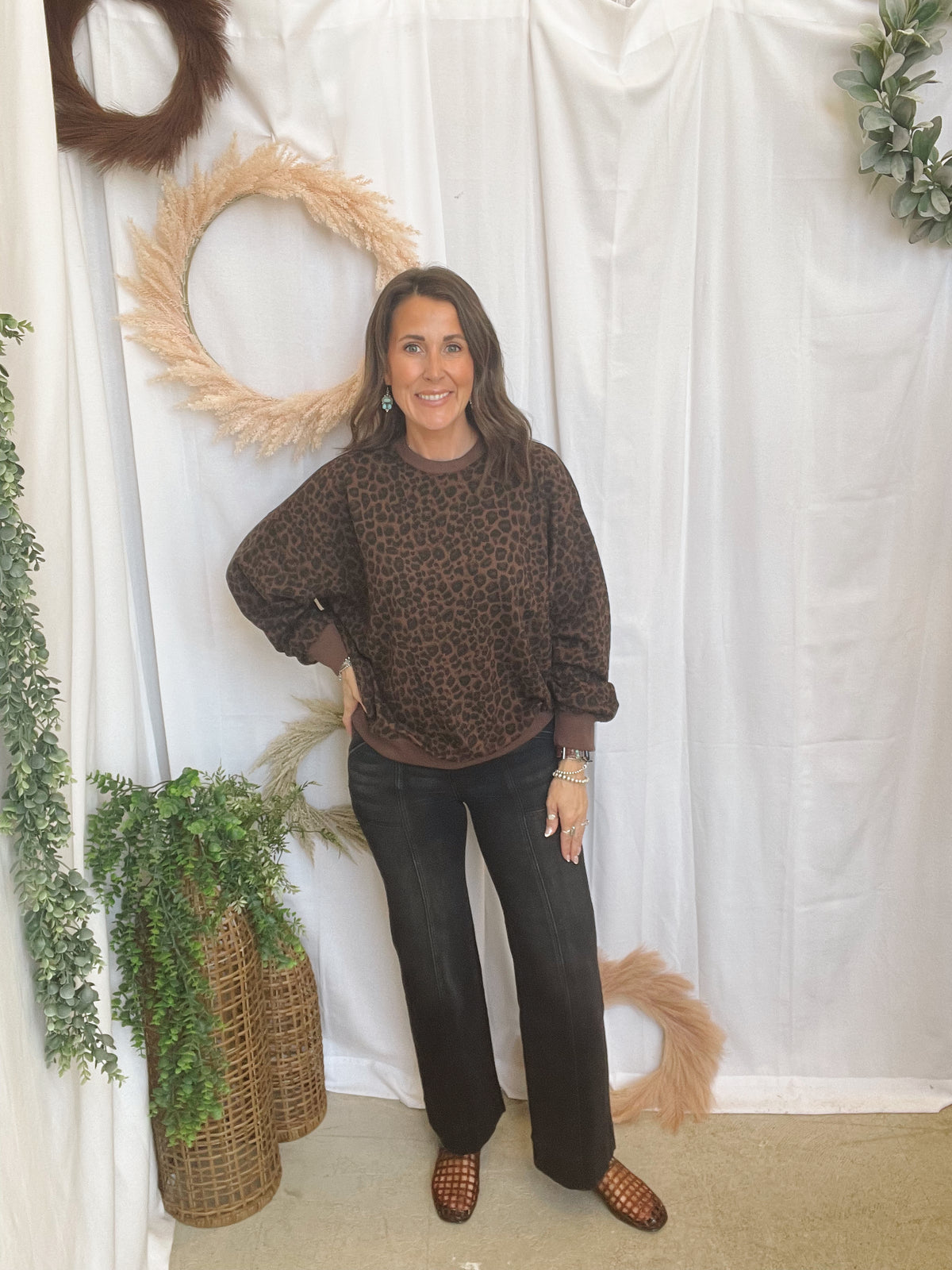 Heidi Leopard Sweatshirt-Sweatshirts-hyfve-The Silo Boutique, Women's Fashion Boutique Located in Warren and Grand Forks North Dakota
