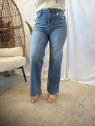 LTJ Paola Scissor Hem Light Medium Wash Jeans-Final Sale-Jeans-Letters to Juliet-The Silo Boutique, Women's Fashion Boutique Located in Warren and Grand Forks North Dakota