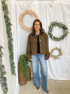 Elan Sutton Contrast Barn Jacket-Coats & Jackets-elan-The Silo Boutique, Women's Fashion Boutique Located in Warren and Grand Forks North Dakota