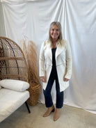 Long Sleeve Suede Jacket-Ecru-Final Sale-Coats & Jackets-active basics-The Silo Boutique, Women's Fashion Boutique Located in Warren and Grand Forks North Dakota