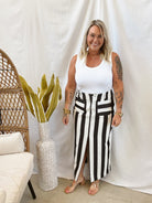 Black Cream Slit Skirt-Skirts-hyfve-The Silo Boutique, Women's Fashion Boutique Located in Warren and Grand Forks North Dakota