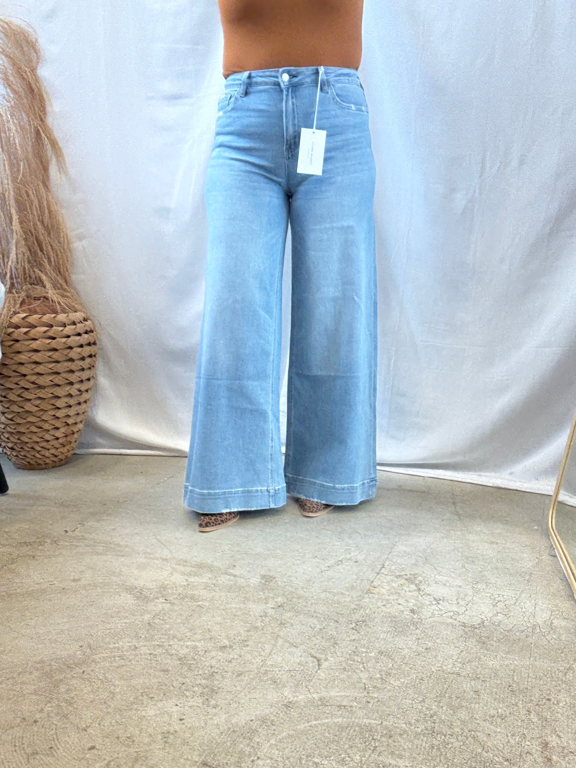 Flying Monkey Battleground Super Wide Jeans-Jeans-flying monkey-The Silo Boutique, Women's Fashion Boutique Located in Warren and Grand Forks North Dakota