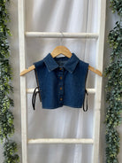 Corporate Collar-All Denim-Short Sleeve Tops-Summer Tees-The Silo Boutique, Women's Fashion Boutique Located in Warren and Grand Forks North Dakota