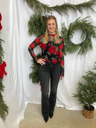 Rose Sheer Long Sleeve Top-Long Sleeve Tops-haptics-The Silo Boutique, Women's Fashion Boutique Located in Warren and Grand Forks North Dakota