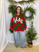 FaLaLa Check Sweater-Final Sale-Sweaters-jade by jane-The Silo Boutique, Women's Fashion Boutique Located in Warren and Grand Forks North Dakota