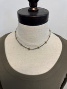 Oval Gold Stone Short Necklace-Necklaces-fame-The Silo Boutique, Women's Fashion Boutique Located in Warren and Grand Forks North Dakota