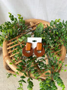 Cognac Wood Earrings-Earrings-fame-The Silo Boutique, Women's Fashion Boutique Located in Warren and Grand Forks North Dakota