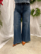 Risen Wide Leg Palazzo Jeans-Jeans-risen-The Silo Boutique, Women's Fashion Boutique Located in Warren and Grand Forks North Dakota