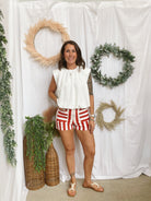 Kristy Cap Sleeve Tank Top-White-Tank Tops-entro-The Silo Boutique, Women's Fashion Boutique Located in Warren and Grand Forks North Dakota