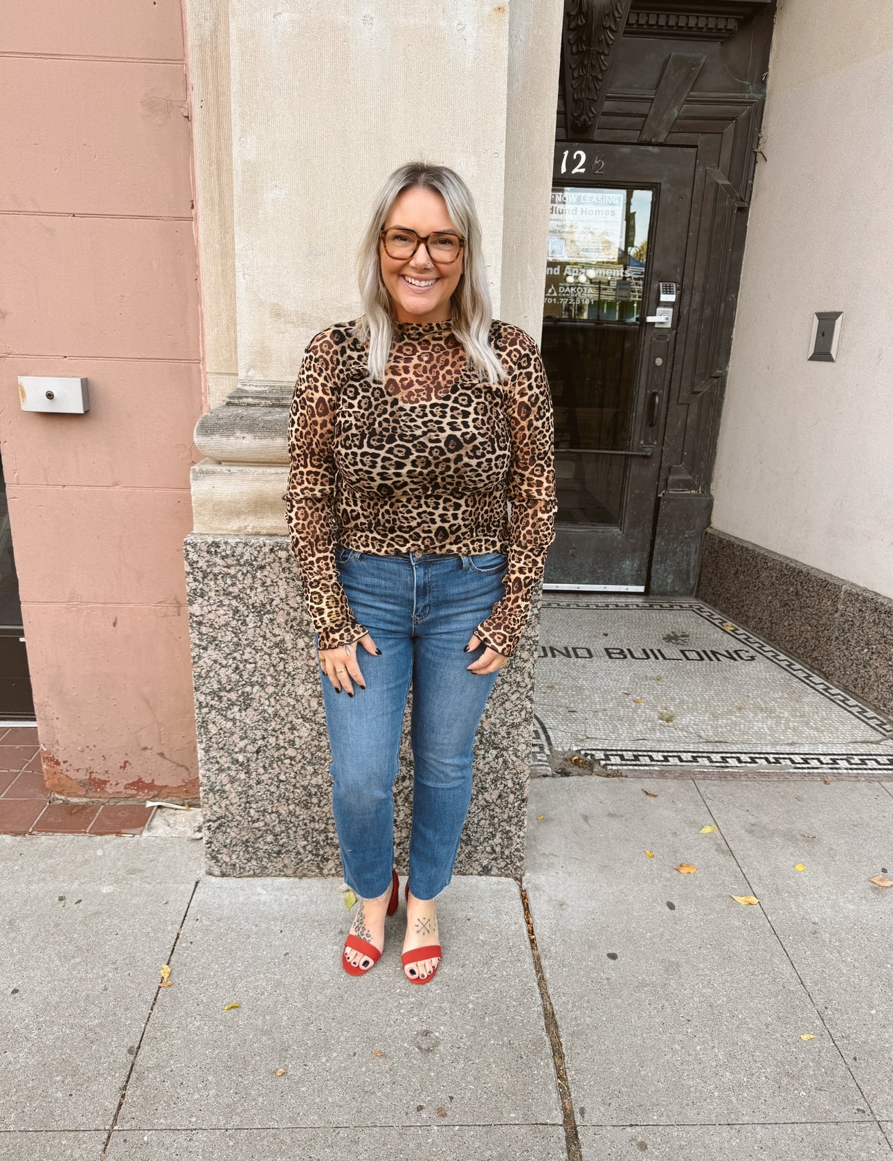Leopard Sheer Top-Final Sale-Long Sleeve Tops-very j-The Silo Boutique, Women's Fashion Boutique Located in Warren and Grand Forks North Dakota