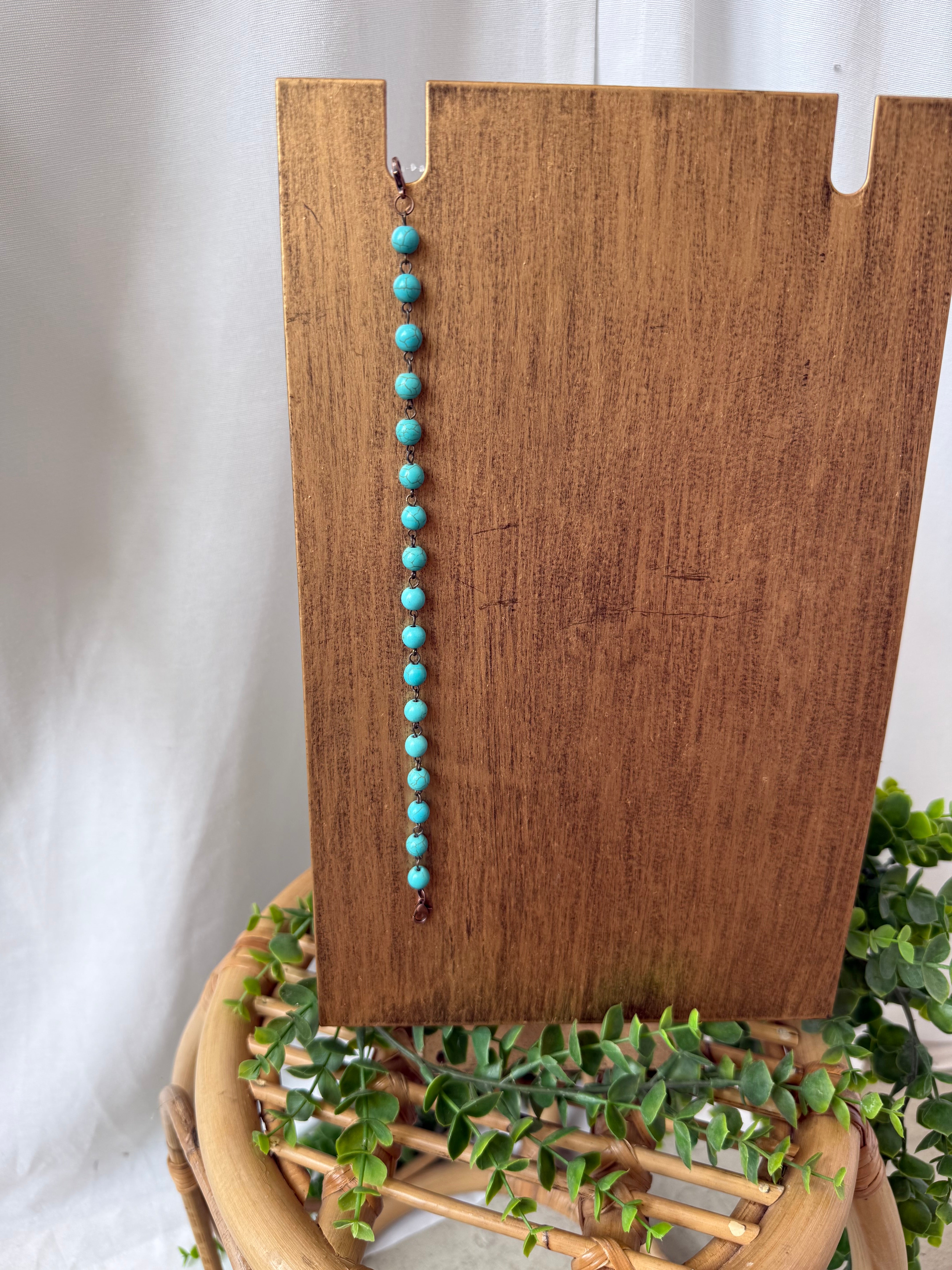 Round Turquoise Bead Trucker Hat Chain-Hats-p&d-The Silo Boutique, Women's Fashion Boutique Located in Warren and Grand Forks North Dakota