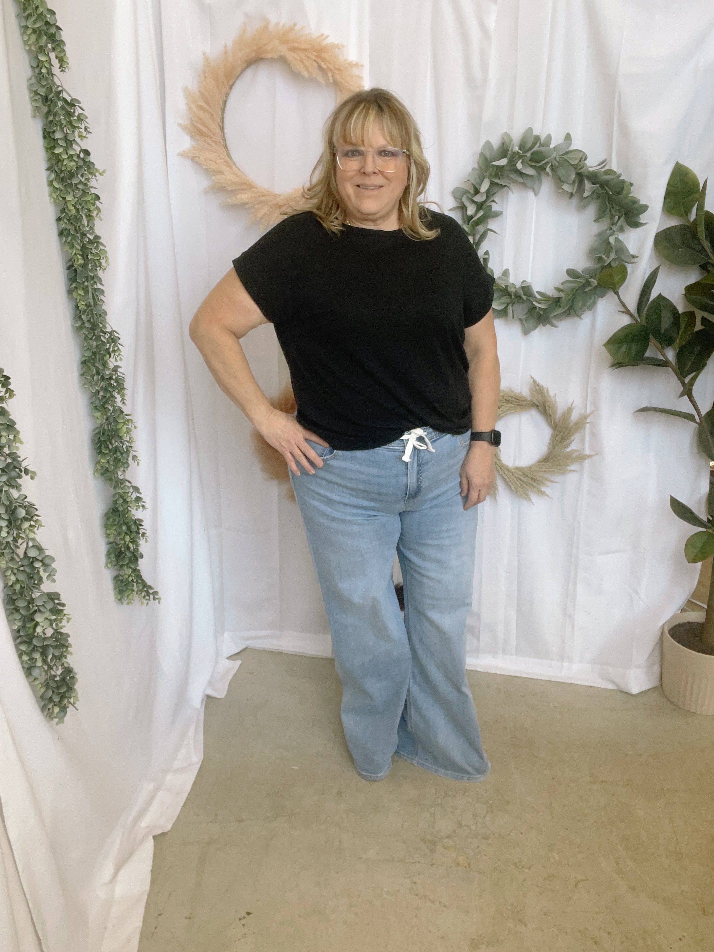 Kelly Slub Rolled Sleeve Tee-Short Sleeve Tops-Zenana-The Silo Boutique, Women's Fashion Boutique Located in Warren and Grand Forks North Dakota