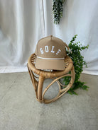 Golf Trucker Hat-Sand-Hats-faire-The Silo Boutique, Women's Fashion Boutique Located in Warren and Grand Forks North Dakota