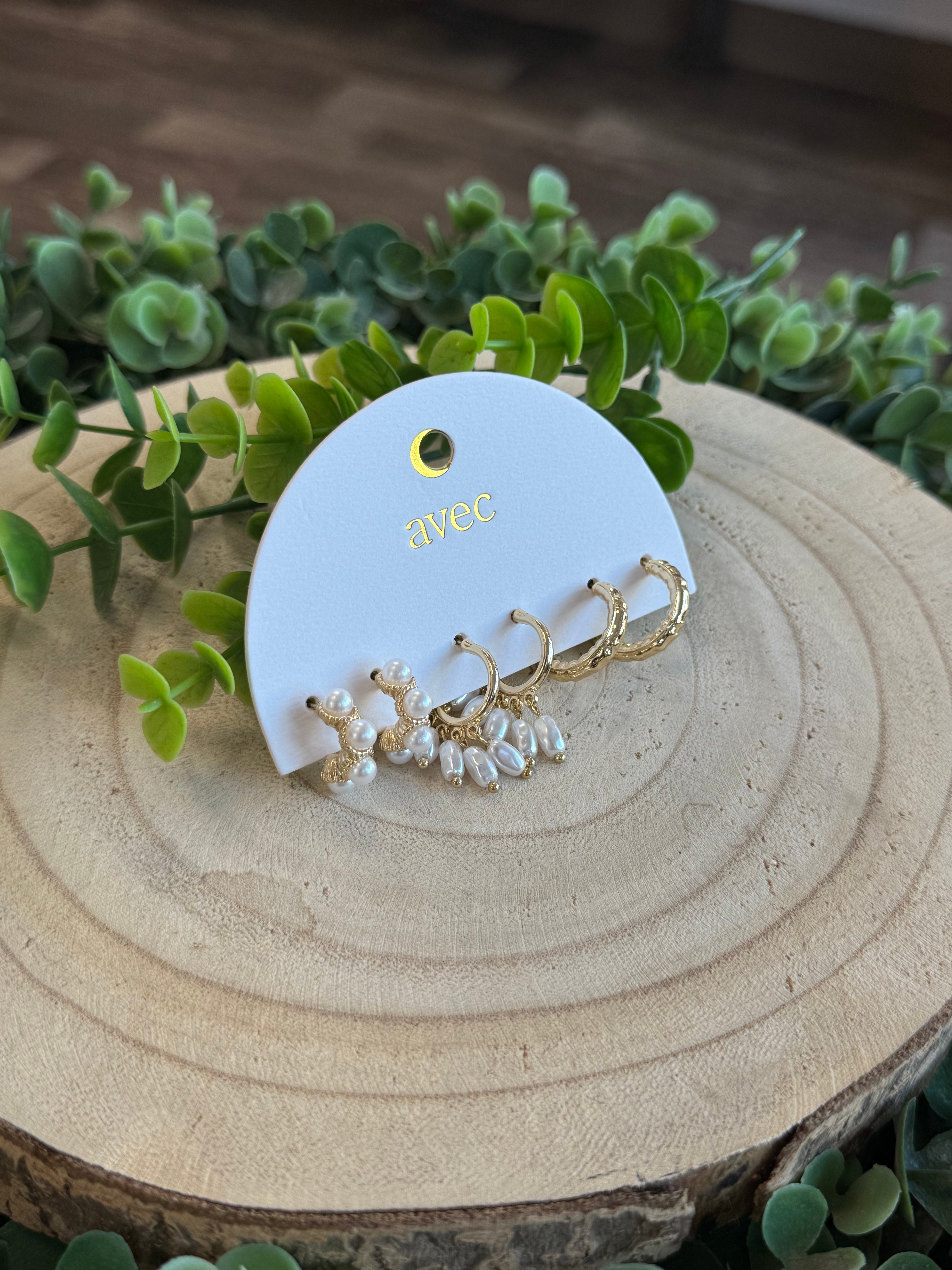 3 Pair Pearl Earrings-Earrings-Fame-The Silo Boutique, Women's Fashion Boutique Located in Warren and Grand Forks North Dakota