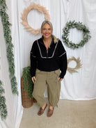 Elan Sadie Quarter Zip Sweater-Black-Sweaters-elan-The Silo Boutique, Women's Fashion Boutique Located in Warren and Grand Forks North Dakota