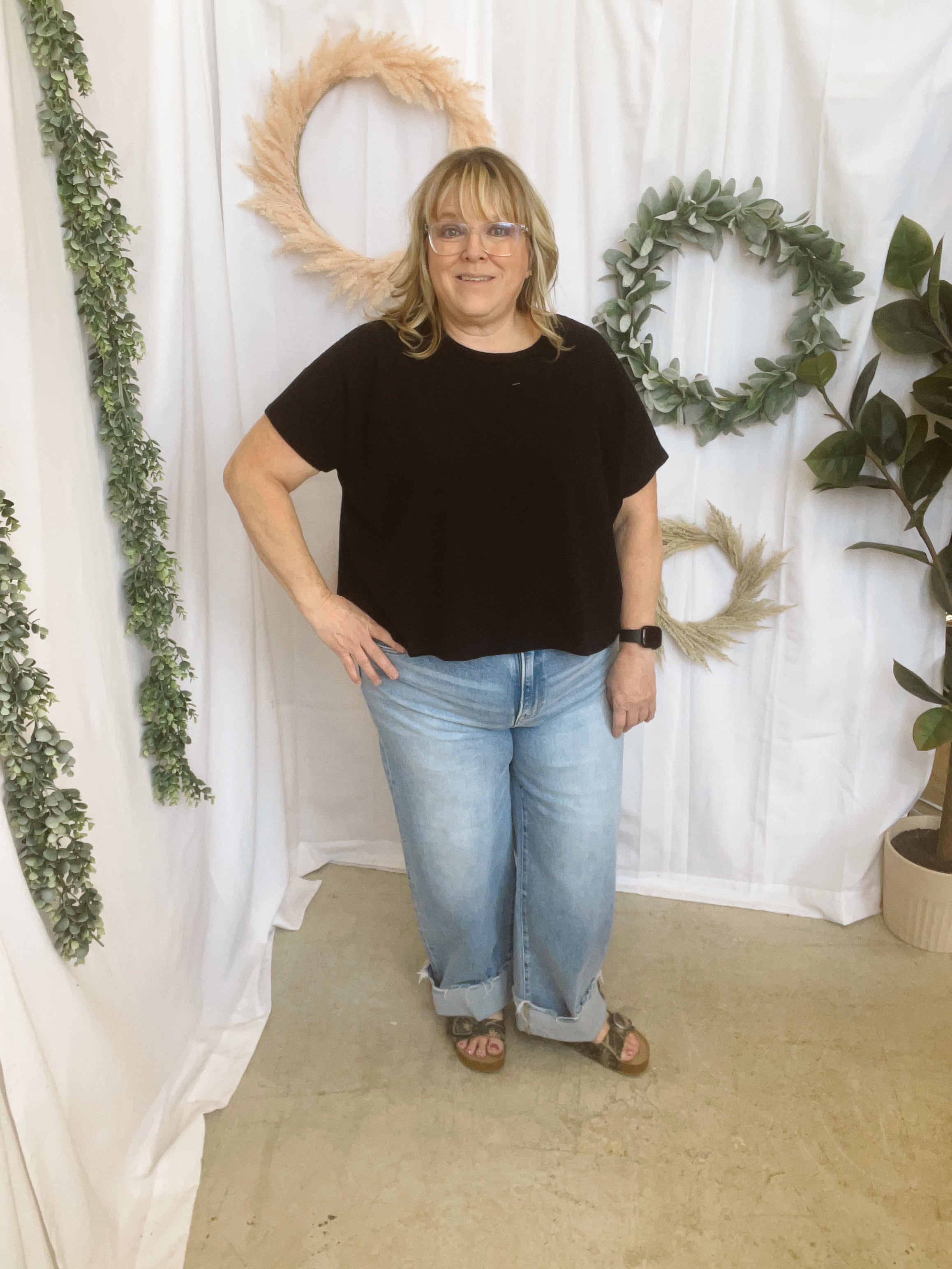 Julie Slub Oversized Tee-Short Sleeve Tops-Zenana-The Silo Boutique, Women's Fashion Boutique Located in Warren and Grand Forks North Dakota