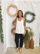Bubble Braided Strap Tank Top-White-Tank Tops-pink zebra-The Silo Boutique, Women's Fashion Boutique Located in Warren and Grand Forks North Dakota