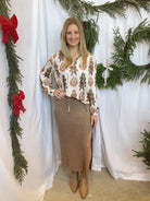 Riley Sweater Skirt-Caramel-Skirts-hyfve-The Silo Boutique, Women's Fashion Boutique Located in Warren and Grand Forks North Dakota