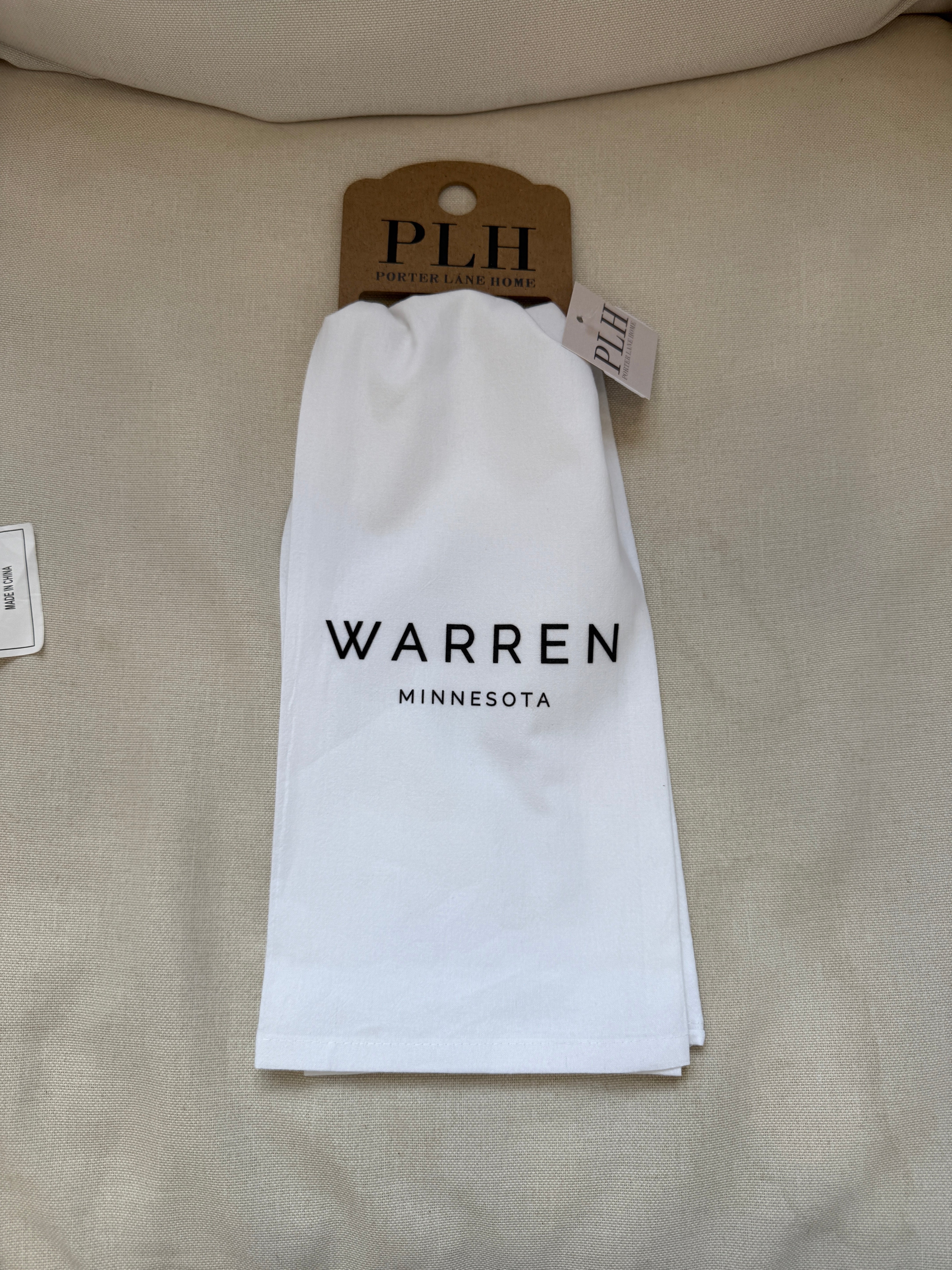 Warren Tea Towel-Tea Towels-Porter Lane-The Silo Boutique, Women's Fashion Boutique Located in Warren and Grand Forks North Dakota