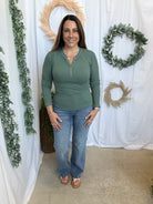 Mono B Essential Henley Top-Long Sleeve Tops-mono b-The Silo Boutique, Women's Fashion Boutique Located in Warren and Grand Forks North Dakota
