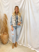 Oatmeal Leopard Fur Vest-Vests-mystree-The Silo Boutique, Women's Fashion Boutique Located in Warren and Grand Forks North Dakota