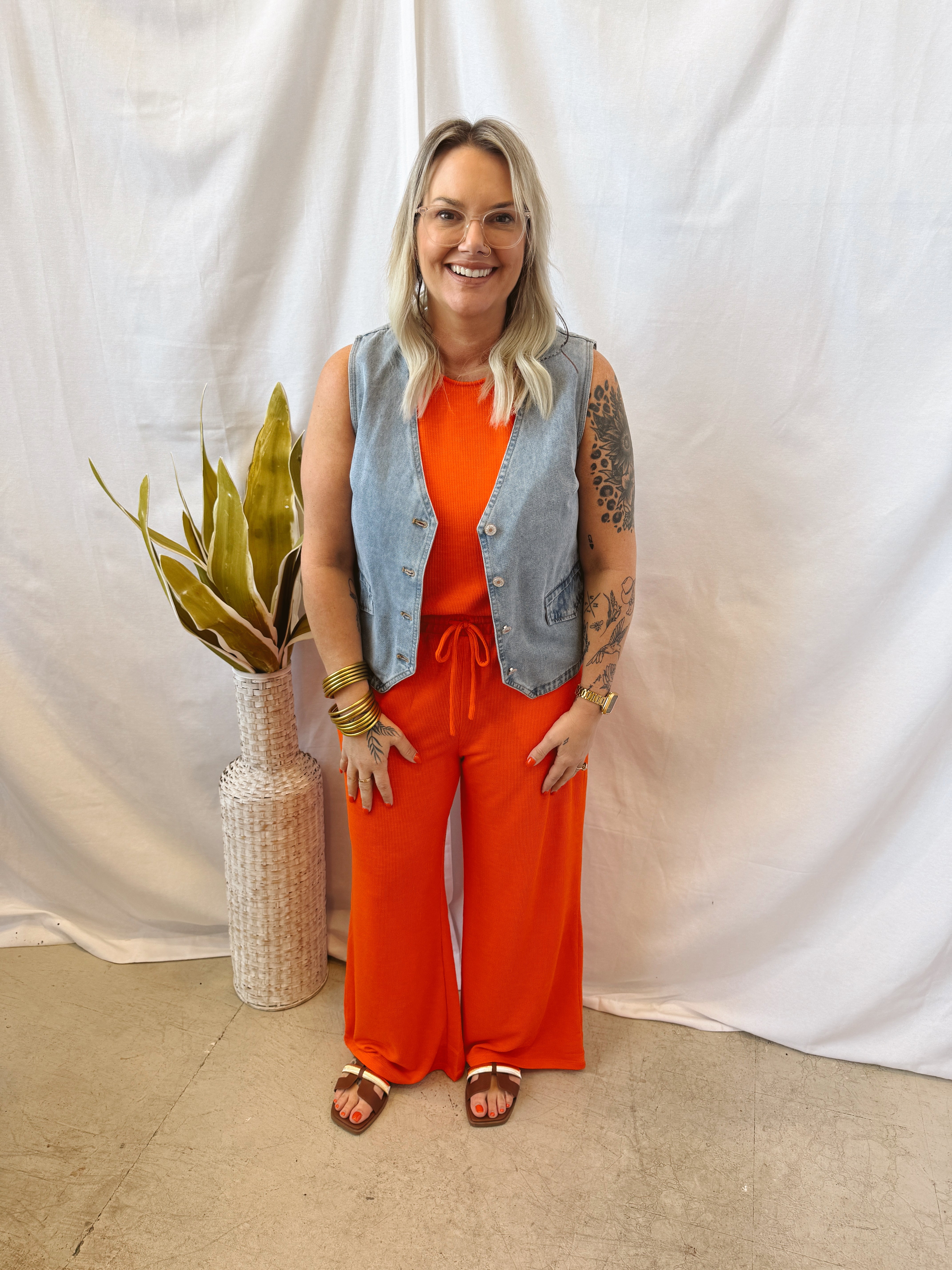 Blue Denim Vest-Final Sale-vests-entro-The Silo Boutique, Women's Fashion Boutique Located in Warren and Grand Forks North Dakota