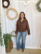 City Chic Jacket-Brown-Coats & Jackets-be cool-The Silo Boutique, Women's Fashion Boutique Located in Warren and Grand Forks North Dakota