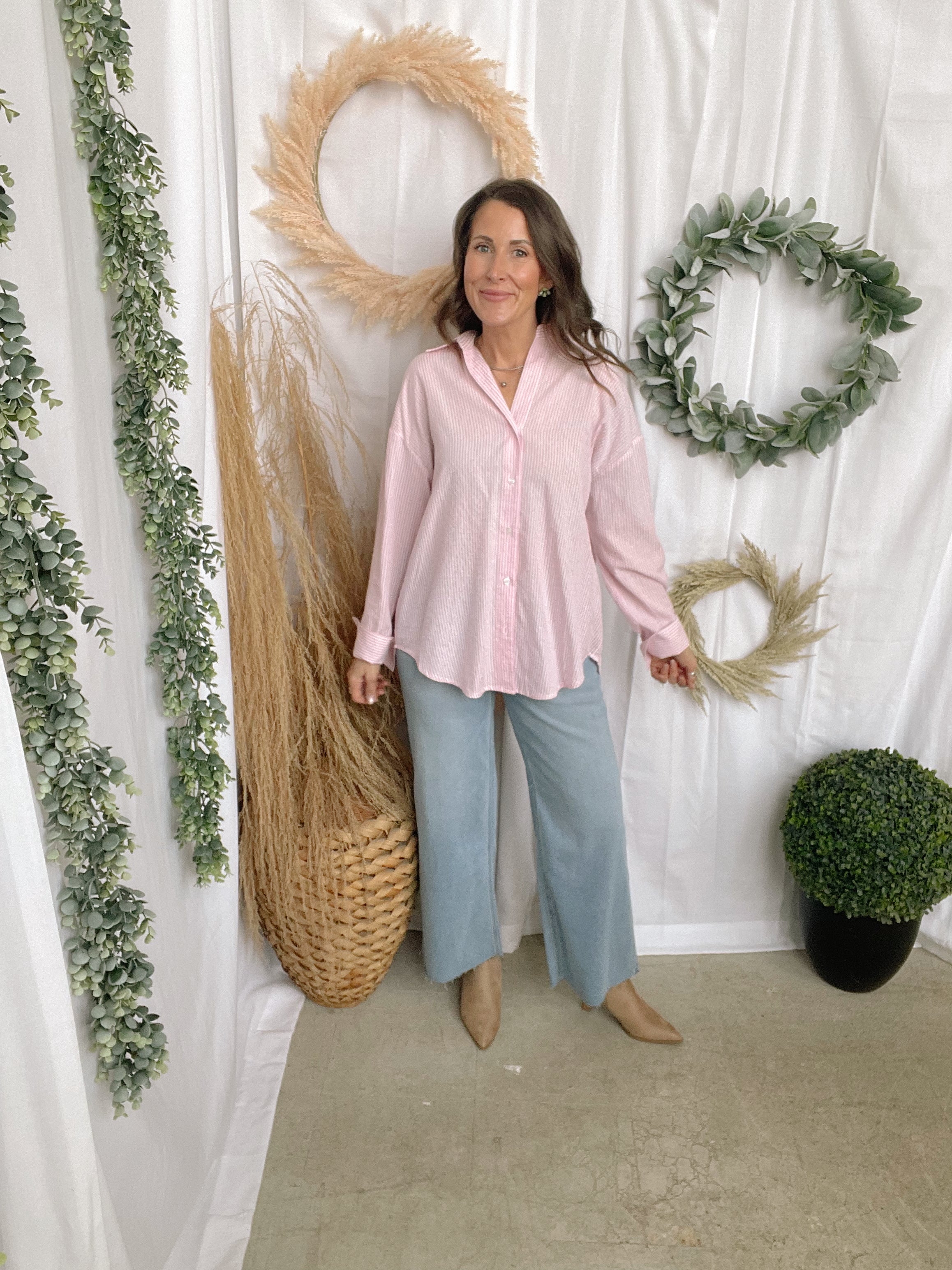 Essential Stripe Long Sleeve Top-Light Pink-Long Sleeve Tops-hyfve-The Silo Boutique, Women's Fashion Boutique Located in Warren and Grand Forks North Dakota