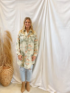 Almond Aztec Long Shacket-Shackets-mystree-The Silo Boutique, Women's Fashion Boutique Located in Warren and Grand Forks North Dakota