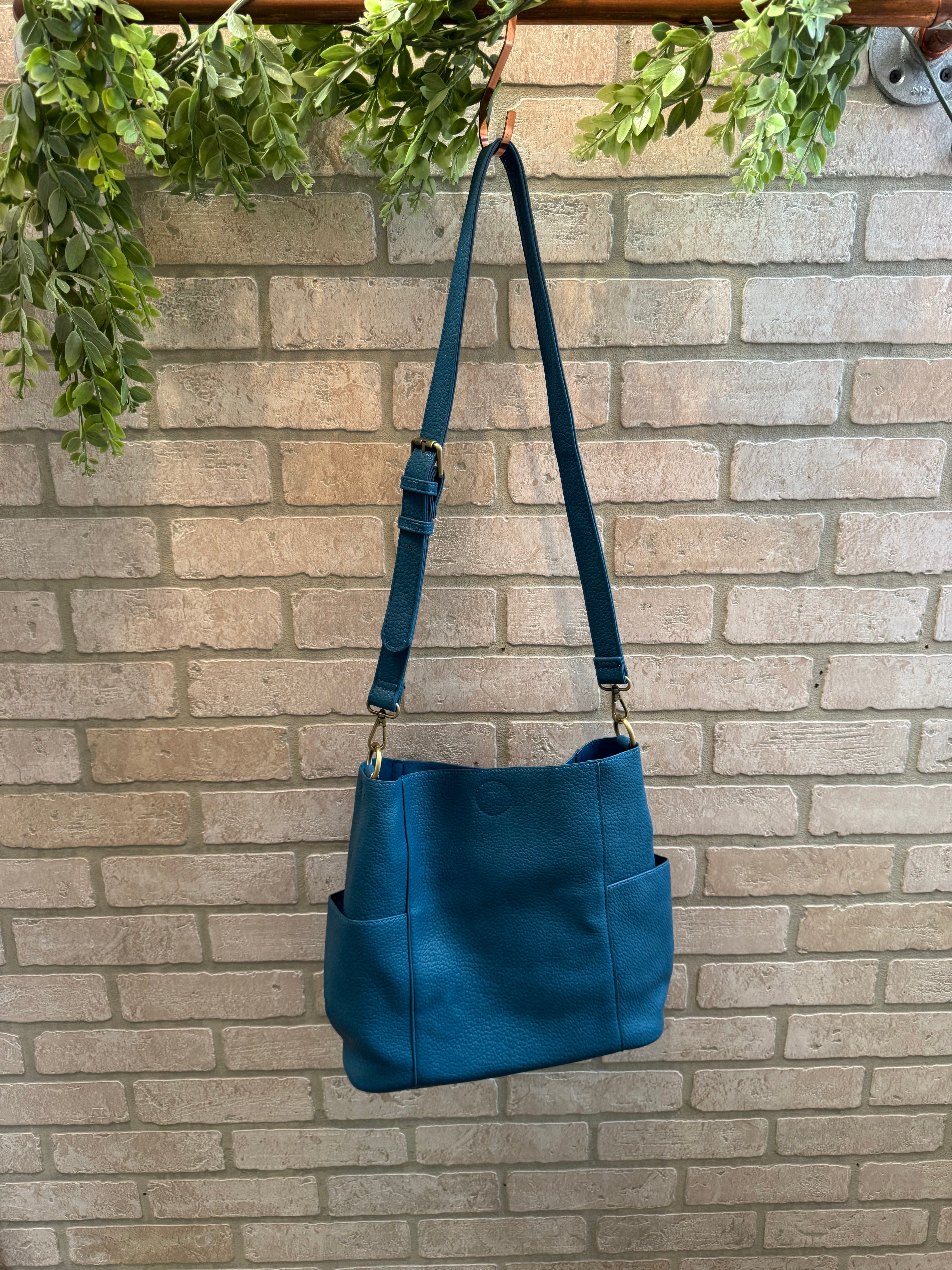 Joy Susan Kayleigh Bucket Bag-Peacock-Purses-joy susan-The Silo Boutique, Women's Fashion Boutique Located in Warren and Grand Forks North Dakota