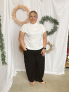 The Lovey Striped Pants-Black-The Silo Boutique-The Silo Boutique, Women's Fashion Boutique Located in Warren and Grand Forks North Dakota