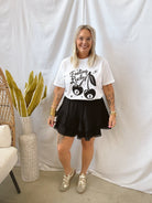 Black Ruffle Tiered Skirt with Shorts-Skirts-The Silo Boutique-The Silo Boutique, Women's Fashion Boutique Located in Warren and Grand Forks North Dakota