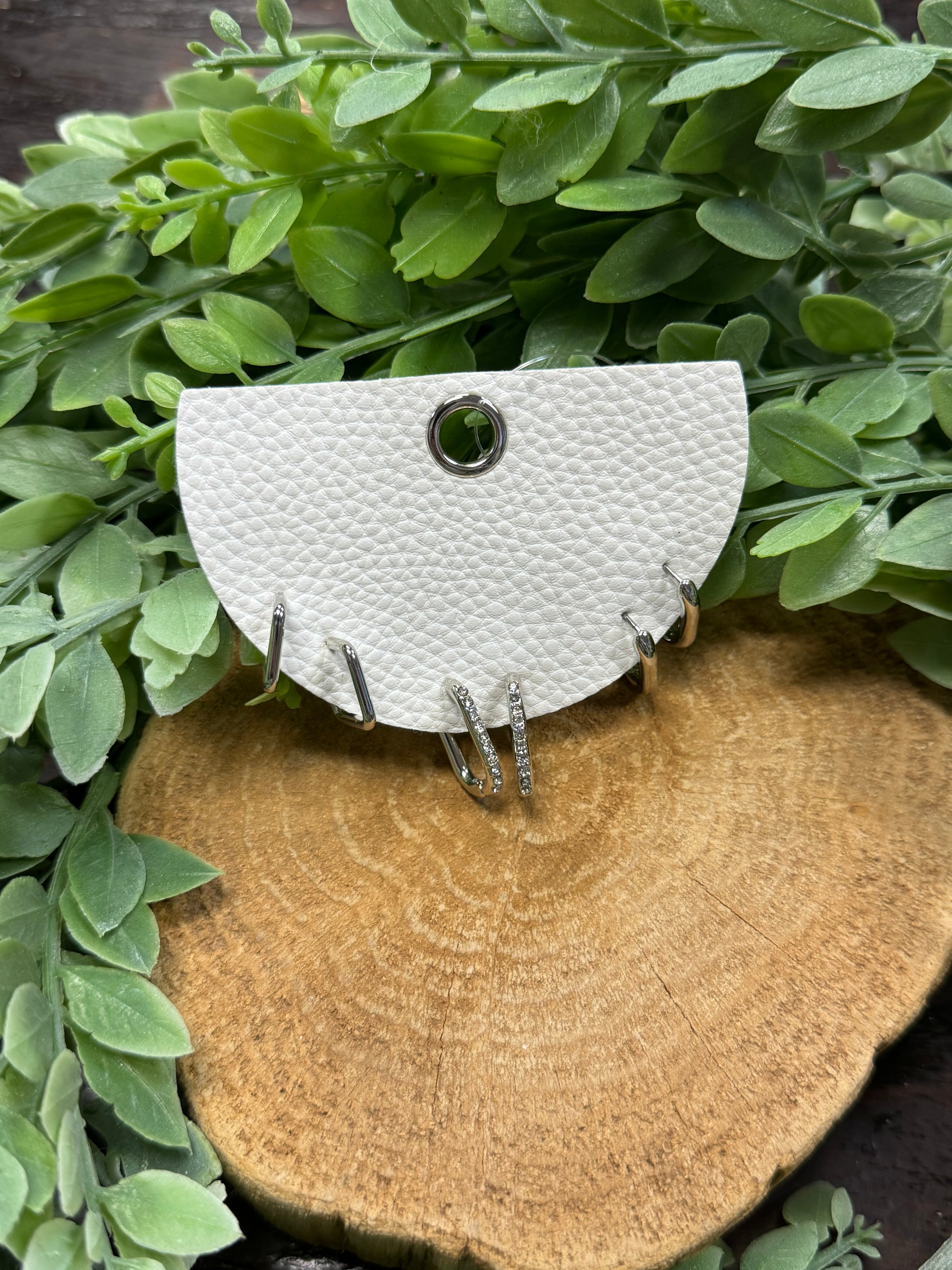 JED Silver 3 Hoop Earrings-Earrings-fame-The Silo Boutique, Women's Fashion Boutique Located in Warren and Grand Forks North Dakota