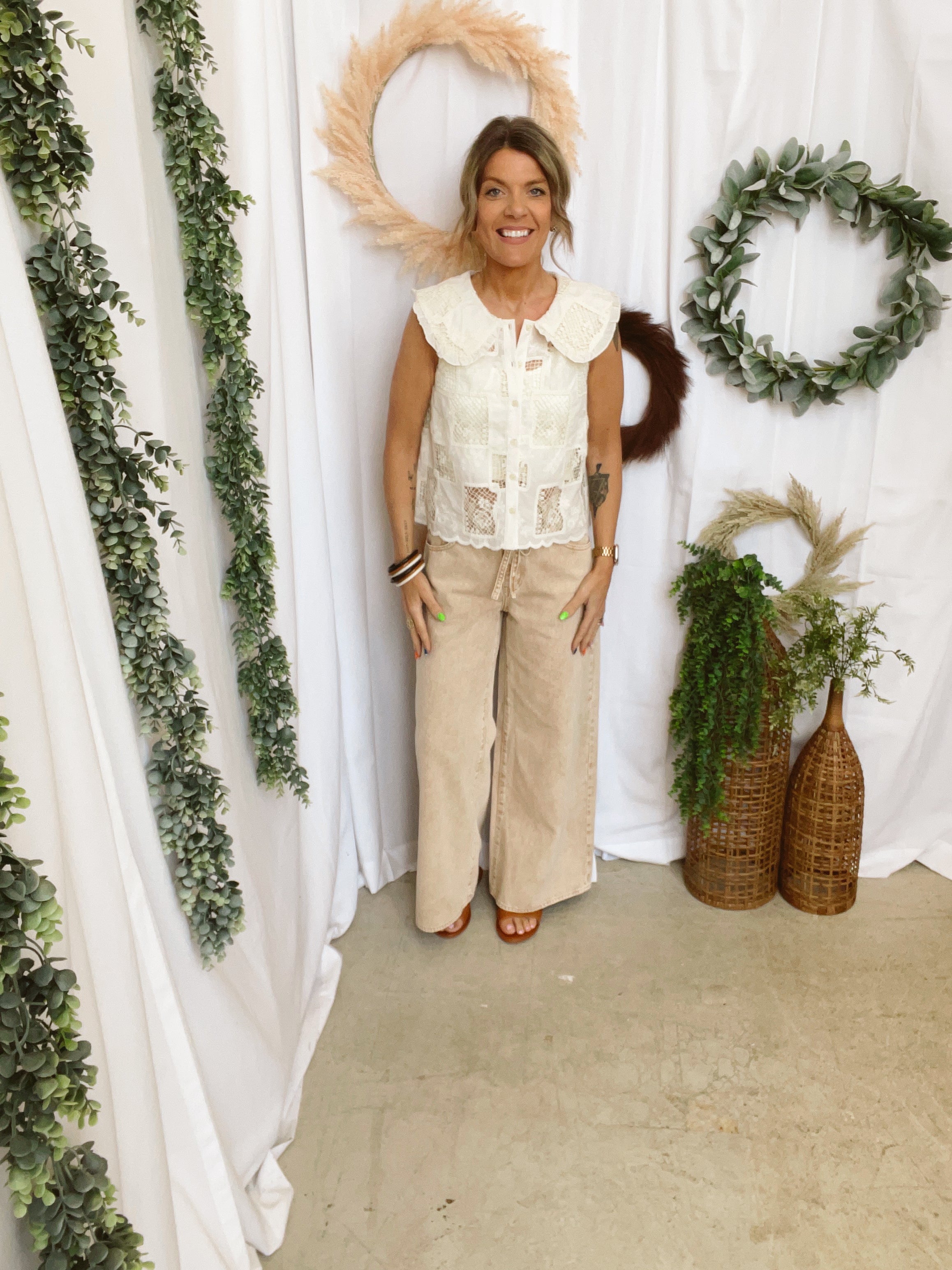 Mimi Natural Top-Tank Tops-mittoshop-The Silo Boutique, Women's Fashion Boutique Located in Warren and Grand Forks North Dakota