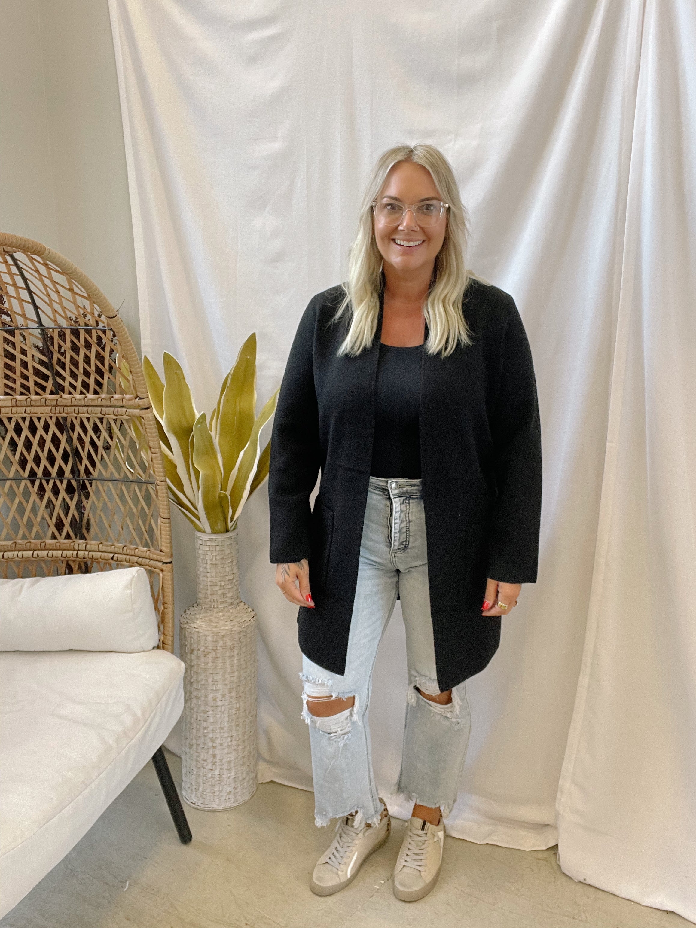 Cool Oaklyn Coat-Black-Final Sale-Cardigans-be cool-The Silo Boutique, Women's Fashion Boutique Located in Warren and Grand Forks North Dakota