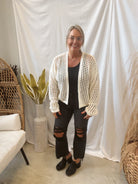 Rae Crochet Open Cardigan-Cardigans-Doe and Rae-The Silo Boutique, Women's Fashion Boutique Located in Warren and Grand Forks North Dakota