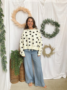 Poppy Polka Dot Sweatshirt-Sweatshirts-poppy-The Silo Boutique, Women's Fashion Boutique Located in Warren and Grand Forks North Dakota