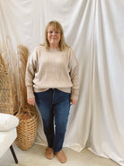 Zen Ash Mocha Seam Sweater-Sweaters-Zenana-The Silo Boutique, Women's Fashion Boutique Located in Warren and Grand Forks North Dakota