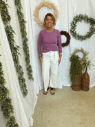 Be Cool Button Up Basic Top-Violet-Long Sleeve Tops-be cool-The Silo Boutique, Women's Fashion Boutique Located in Warren and Grand Forks North Dakota
