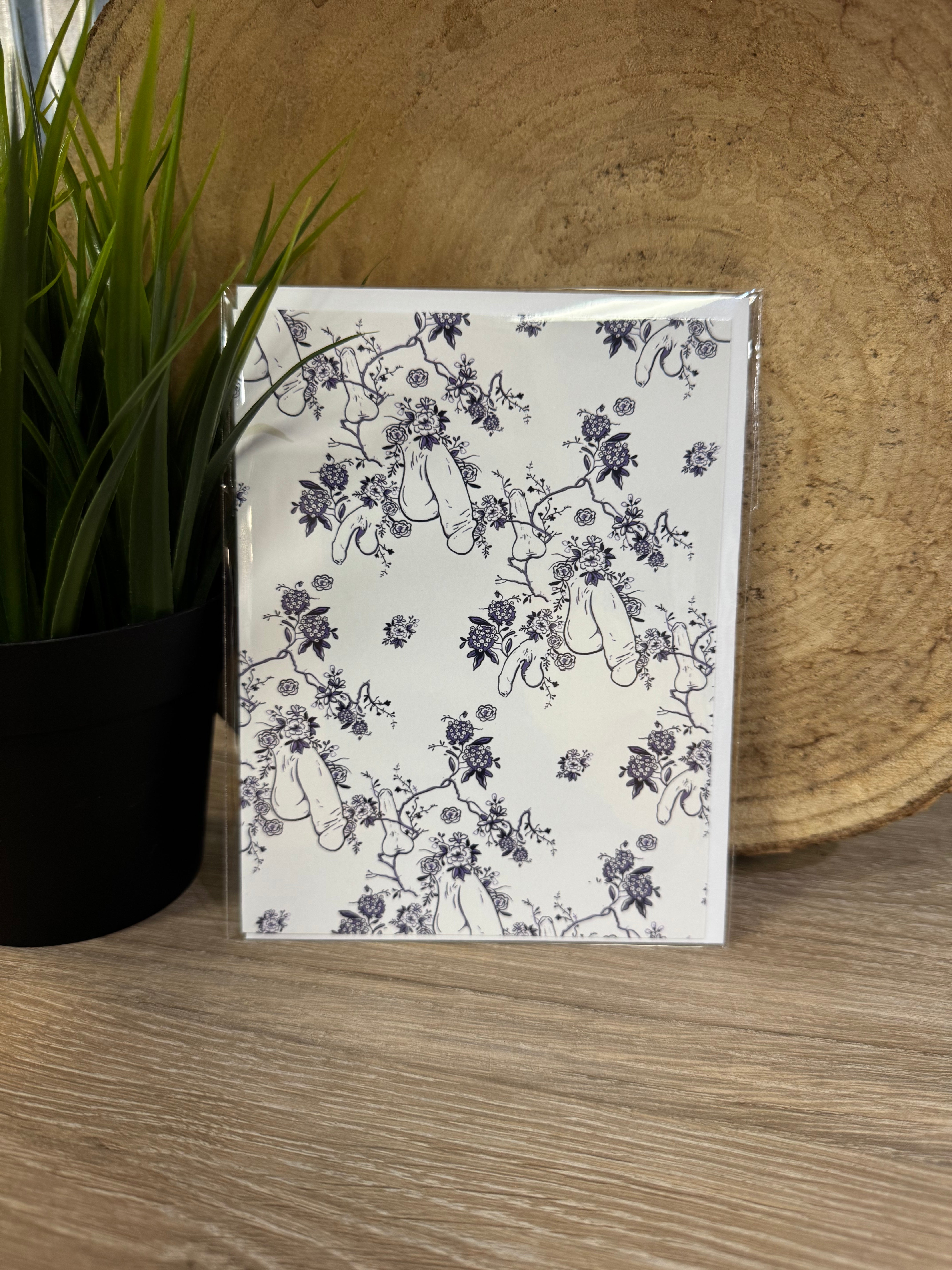 Floral Penis Greeting Card-Cards-crooked halo-The Silo Boutique, Women's Fashion Boutique Located in Warren and Grand Forks North Dakota