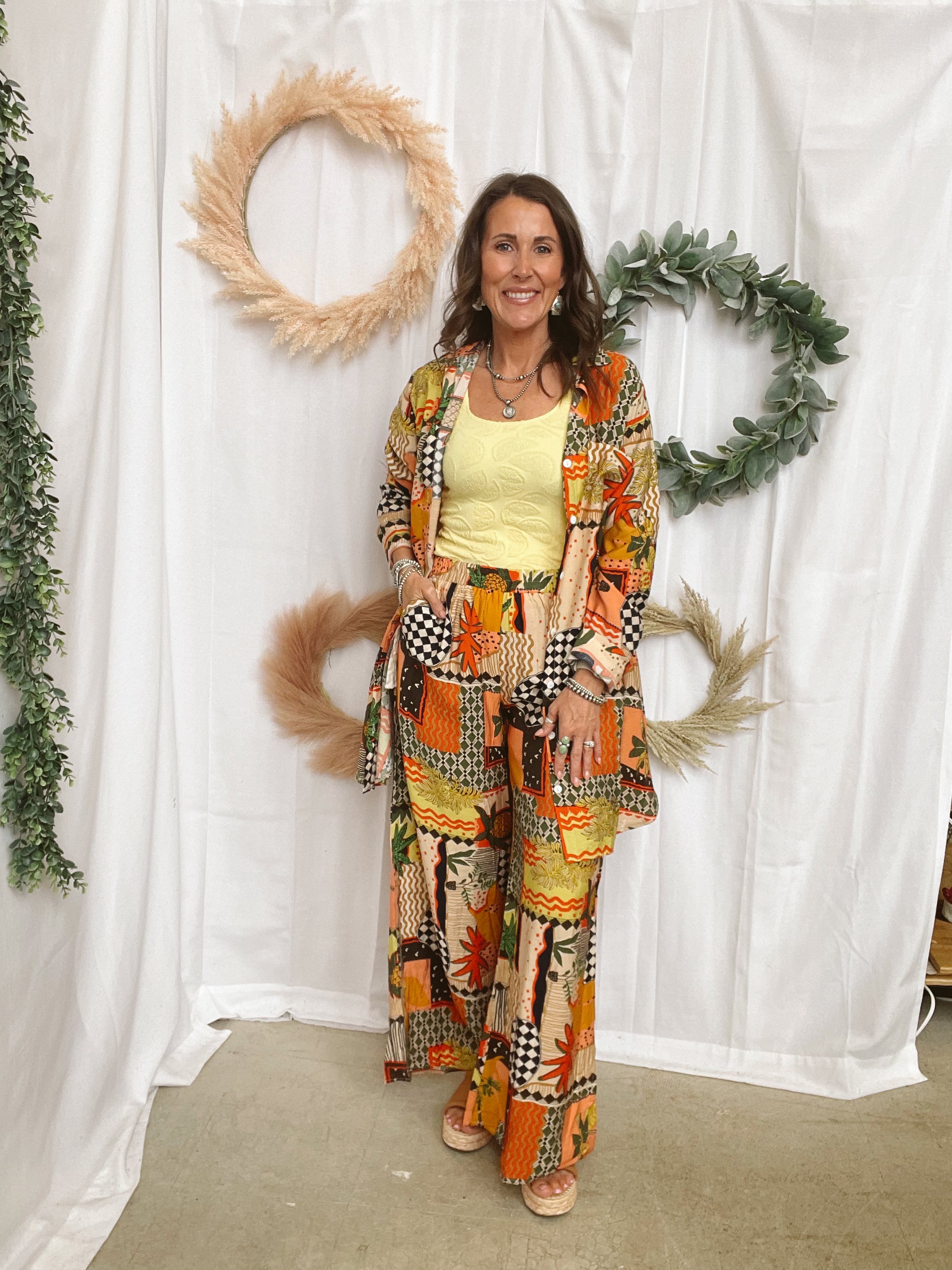 Safari Pineapple Dress Top-Long Sleeve Tops-cozy co-The Silo Boutique, Women's Fashion Boutique Located in Warren and Grand Forks North Dakota