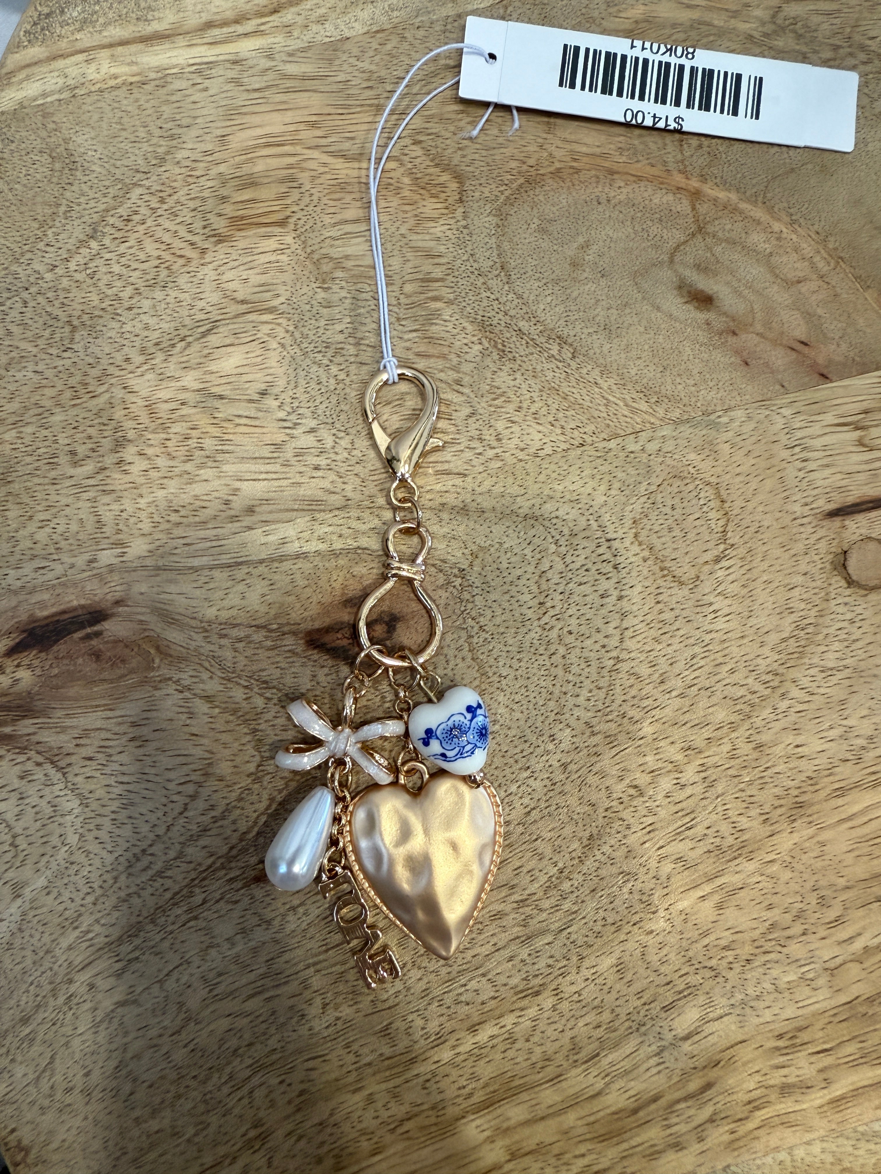 Porcelain Heart Bag Charm-Keychains-joss-The Silo Boutique, Women's Fashion Boutique Located in Warren and Grand Forks North Dakota