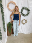 Mono B Classic Ribbed Tank Top-Ocean-Tank Tops-mono b-The Silo Boutique, Women's Fashion Boutique Located in Warren and Grand Forks North Dakota