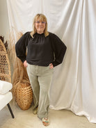 Mock Neck Long Sleeve Top-Black-Sweaters-ENTRO-The Silo Boutique, Women's Fashion Boutique Located in Warren and Grand Forks North Dakota